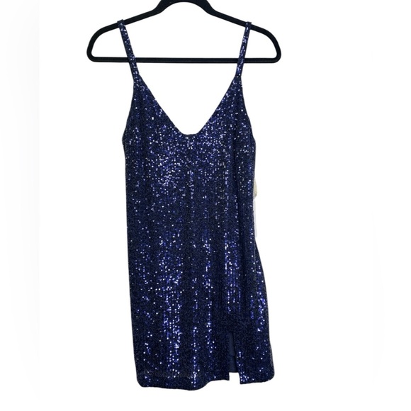 Reformation Jimmy Navy Sequin Mini‎ Dress NWT - Picture 4 of 9